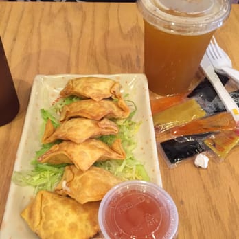 Teariffic Cafe - Crab Rangoon and cold mango green tea-again, everything was PERFECT.  Creamy filling, soft/firm wanton...crunchy corners-wow. - Asian Fusion Near Me - California, Maryland