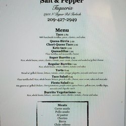 Salt And Pepper Taqueria - Menu