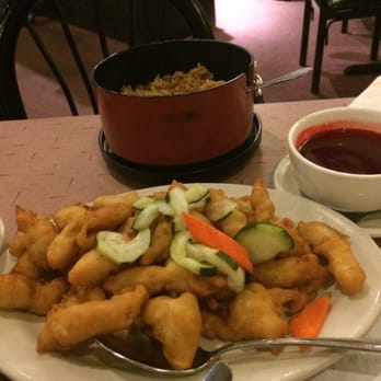 Panda Garden - Sweet and sour chicken with fried rice - Chinese Near Me - Sugar Land, Texas