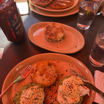 Snooze, an A.M. Eatery - Smashed Avocado Benny and Pumpkin Pecan Pancakes with Hasbrowns - Breakfast & Brunch Near Me - Tustin, California Snooze, an A.M. Eatery - Smashed Avocado Benny and Pumpkin Pecan Pancakes with Hasbrowns - Breakfast & Brunch Near Me - Tustin, California