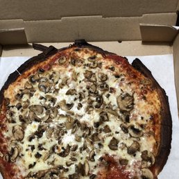 Burned pizza.