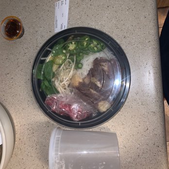 Pho Tasty - (Broth was in plastic container) ~XL Pho takeout~ which appears to be the same as a L Pho for takeout only difference the price - Vietnamese Near Me - Davis, California Pho Tasty - (Broth was in plastic container) ~XL Pho takeout~ which appears to be the same as a L Pho for takeout only difference the price - Vietnamese Near Me - Davis, California