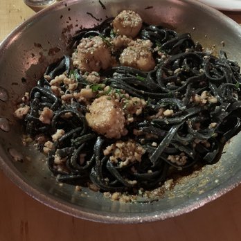 The Daily Catch - Black pasta with scallops - Seafood Near Me - Boston, Massachusetts The Daily Catch - Black pasta with scallops - Seafood Near Me - Boston, Massachusetts