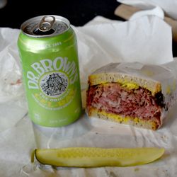 Kaufman's - Dr. Brown's Cel-Ray, Hot Pastrami on rye with mustard and an "old" pickle. What's not to love?