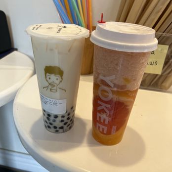Yokee Milk Tea - Jasmine Green Milk Tea and Fresh Grapefruit Green Tea (slushee) - Bubble Tea Near Me - Oakland, California Yokee Milk Tea - Jasmine Green Milk Tea and Fresh Grapefruit Green Tea (slushee) - Bubble Tea Near Me - Oakland, California