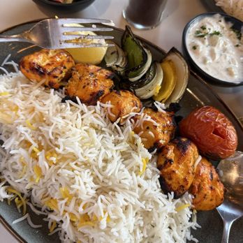 Tajrish Kabob - Boneless chicken kebab with rice and grilled vegetable so yummy - Persian/Iranian Near Me - Marina del Rey, California Tajrish Kabob - Boneless chicken kebab with rice and grilled vegetable so yummy - Persian/Iranian Near Me - Marina del Rey, California