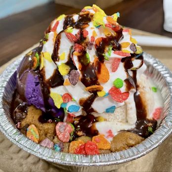 Scoop N’ Buns - Scoopkie: Ube Ice Cream and Cookie Butter Ice Cream with Chocolate Chip Cookies, Fruity Pebbles, and Chocolate Drizzle 5/24/25 - Desserts Near Me - Garland, Texas Scoop N’ Buns - Scoopkie: Ube Ice Cream and Cookie Butter Ice Cream with Chocolate Chip Cookies, Fruity Pebbles, and Chocolate Drizzle 5/24/25 - Desserts Near Me - Garland, Texas