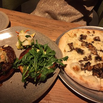 Moku Kitchen - Kimchee burger and mushroom pizza - Cocktail Bars Near Me - Honolulu, Hawaii