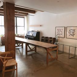 Table set up for bachelorette party in Greenpoint loft