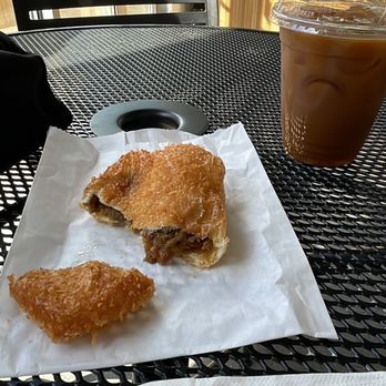 Oyatsupan Bakers - Beef Curry Donut & cold brew. - Japanese Near Me - Beaverton, Oregon Oyatsupan Bakers - Beef Curry Donut & cold brew. - Japanese Near Me - Beaverton, Oregon