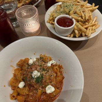 CUCINA Enoteca - rigatoni bolognese, parmesan fries and pepperoni pizza - Italian Near Me - Irvine, California CUCINA Enoteca - rigatoni bolognese, parmesan fries and pepperoni pizza - Italian Near Me - Irvine, California