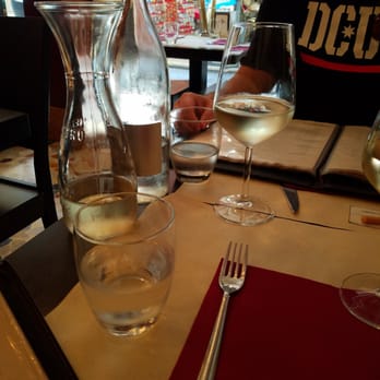 La Serenissima - Water and carafe of house white wine - Italian Near Me - Venezia, VE