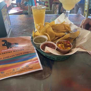 Nacho Hippo - Salsa sampler, mango martini n corona margarita - Mexican Near Me - North Myrtle Beach, South Carolina
