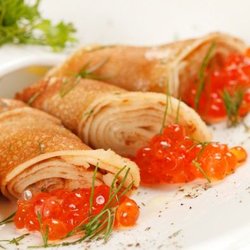 Crepes / Blintz with Red Caviar