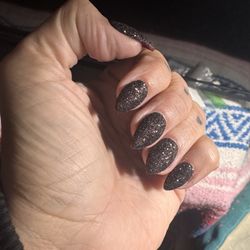 Lotus Day Spa - Black Sugared nails with a surprise....