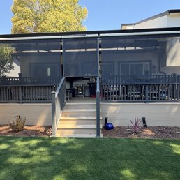 The exterior blinds installed. The exterior blinds installed.