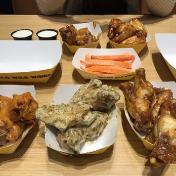 Buffalo Wild Wings - Medium wings on left, Parmesan garlic in middle, and bourbon honey mustard on the right! - Chicken Wings Near Me - Harrisonburg, Virginia
