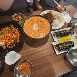 jolmyeon, rosé tteokboki, beef & spicy fish cake kimbab, donkatsu
