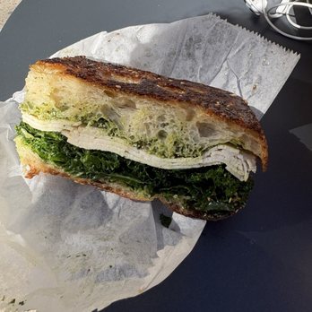 Radio Bakery - The beautiful Turkey, Basil, Pesto on Sesame Foccacia - Bakeries Near Me - Brooklyn, New York