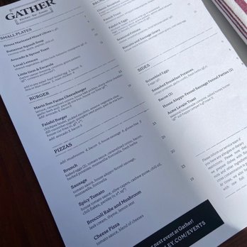 Gather - Menu - New American Near Me - Berkeley, California