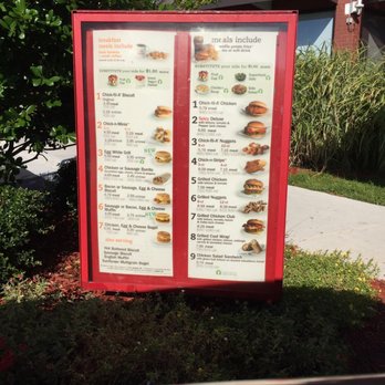 Chick-fil-A - Menu drive thru - Fast Food Near Me - Jacksonville, North Carolina