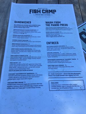 Menu photo 3 Bartlett's Fish Camp Michigan City, IN