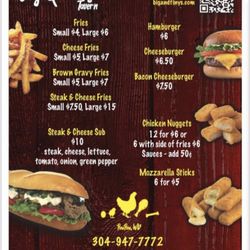 Big and Tiny's Tavern - Updated menu. Nov 2025