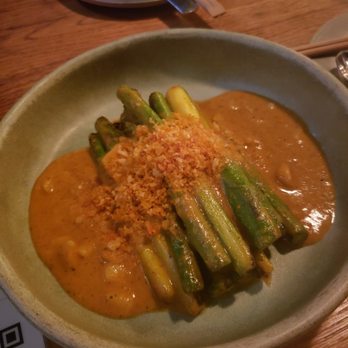 Thursday Kitchen - Asparagus with hazelnut sauce - Korean Near Me - New York, New York Thursday Kitchen - Asparagus with hazelnut sauce - Korean Near Me - New York, New York