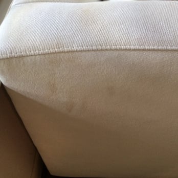 We Clean Carpet - Black water stains, handprints and dirt left on couch - Carpet Cleaning Near Me - Houston, Texas