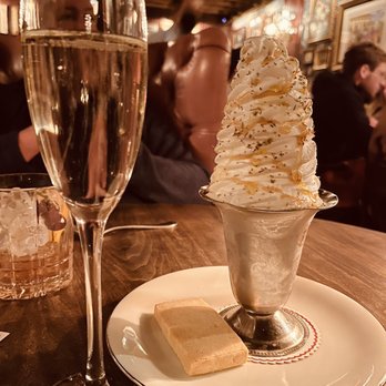 Ciccio Mio - Prosecco and vanilla gelato dessert w/ olive oil, fennel, sea sat - Italian Near Me - Chicago, Illinois Ciccio Mio - Prosecco and vanilla gelato dessert w/ olive oil, fennel, sea sat - Italian Near Me - Chicago, Illinois
