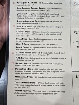 Menu photo 4 P-Dubs Brew Pub Tehachapi, CA