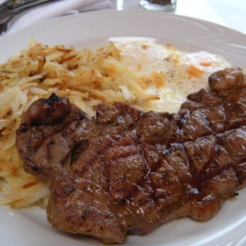 Alexis Cafe - Steak & Eggs ($13 prior to tax, comes with hashbrowns and 2 pieces of toast) - American Near Me - Las Vegas, Nevada Alexis Cafe - Steak & Eggs ($13 prior to tax, comes with hashbrowns and 2 pieces of toast) - American Near Me - Las Vegas, Nevada