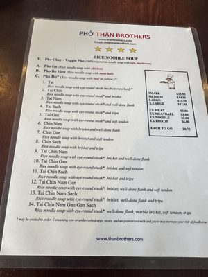 Menu photo 1 Pho Than Brothers Seattle, WA