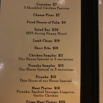 M Grill - Bar menu - Brazilian Near Me - Los Angeles, California