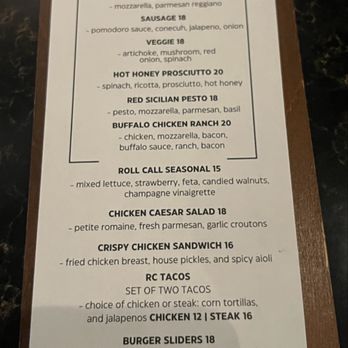 Roll Call - Menu - Cocktail Bars Near Me - Tuscaloosa, Alabama