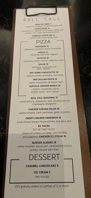 Menu photo 1 Roll Call Tuscaloosa, AL