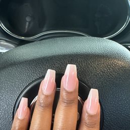 Natural nails with acrylic overlay