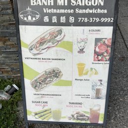 Banh mi Menu options Banh mi Menu options