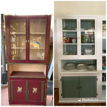 Premier Painting - Salvaged cabinet painted for kitchen. - Painters Near Me Premier Painting - Salvaged cabinet painted for kitchen. - Painters Near Me