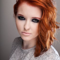 Katie Paints Hair - Bright copper red for a photoshoot
