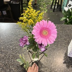 Painted Daisy Florist - Custom bouquet featuring my 4 y/o's hand