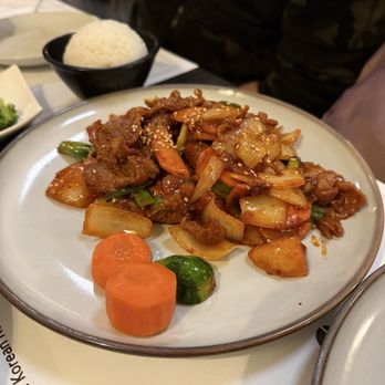 Seoulville - Spicy Stir Fried Spicy Pork - Korean Near Me - Somerville, New Jersey Seoulville - Spicy Stir Fried Spicy Pork - Korean Near Me - Somerville, New Jersey