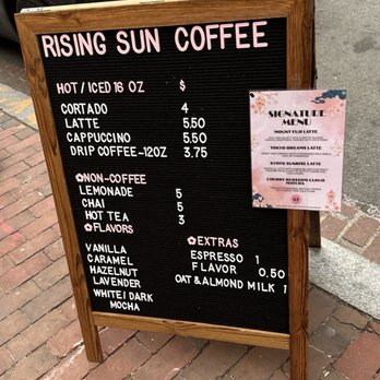 Rising Sun Coffee - Everyday menu - Coffee & Tea Near Me - Washington, DC, District of Columbia Rising Sun Coffee - Everyday menu - Coffee & Tea Near Me - Washington, DC, District of Columbia