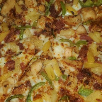 Domino's Pizza - Ordered takeout and was ready when I arrived. BBQ Chicken Bacon Pineapple Green Pepper Pizza - Pizza Near Me - Thief River Falls, Minnesota Domino's Pizza - Ordered takeout and was ready when I arrived. BBQ Chicken Bacon Pineapple Green Pepper Pizza - Pizza Near Me - Thief River Falls, Minnesota