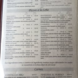 Pizzas a la Leña Sorrento - Menú de pizzas