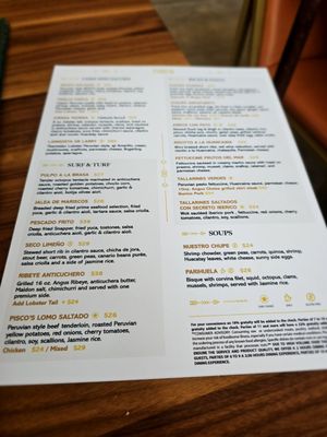 Menu photo 7 Pisco Peruvian Gastrobar Lake Mary, FL