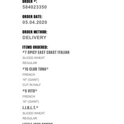 Jimmy John's - My current delivery status