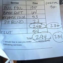 Salon LaPage - Pricing for partial and full highlight