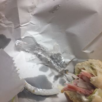 Steak and Hoagie Factory - Plastic wrap in my Italian Hoagie - Sandwiches Near Me - Warminster, Pennsylvania