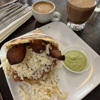 Amara Chocolate & Coffee - Plantains & Beans "Suegra" Arepa - Coffee & Tea Near Me - Pasadena, California